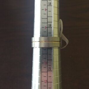 Stainless Steel Silver Tone Gold Ribbed Ring Size 10  Classic Modern Minimalist